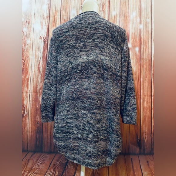 Women’s Large Sweater CJ Banks Purple Multicolored Medium Weight 3/4 Sleeves - Picture 8 of 13